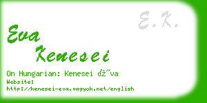 eva kenesei business card